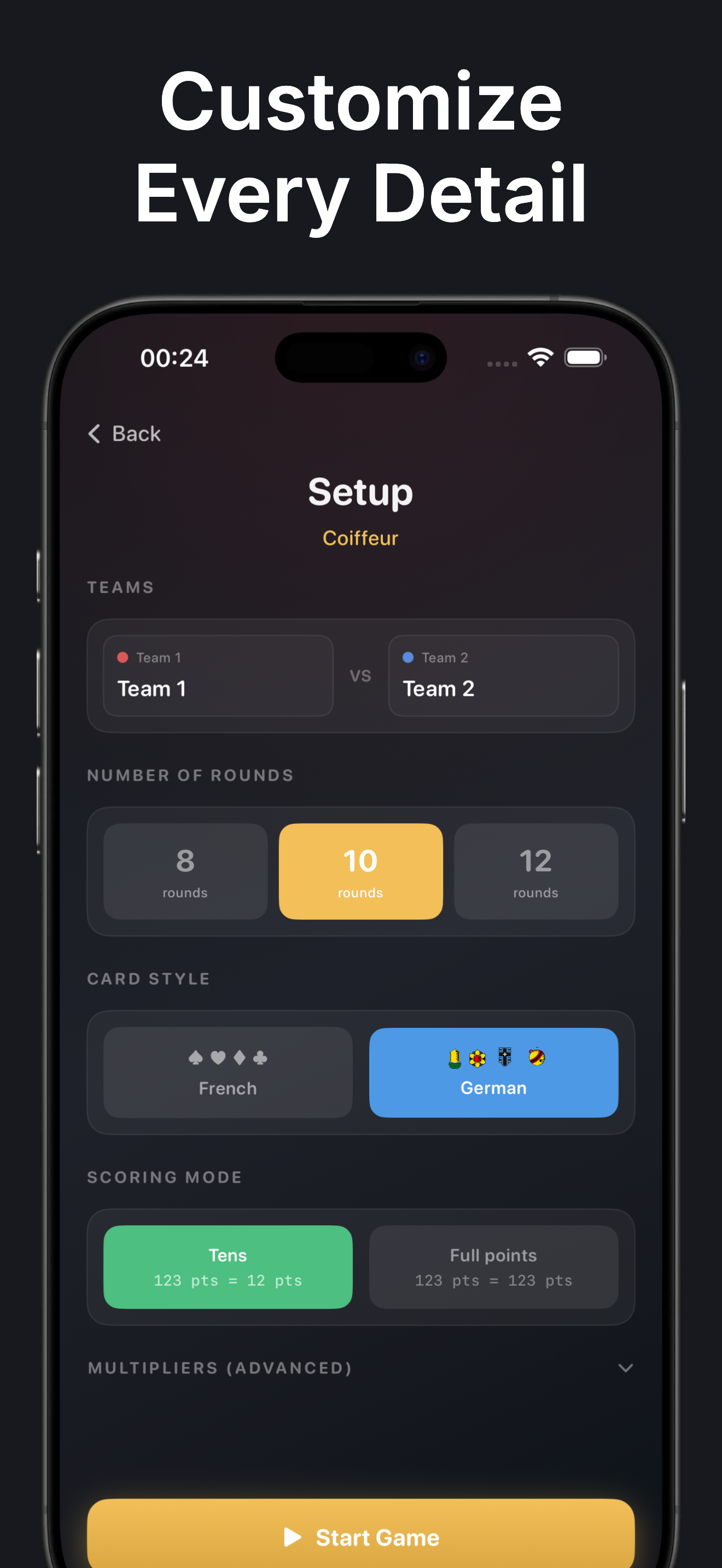 JassScore iPhone screenshot 2